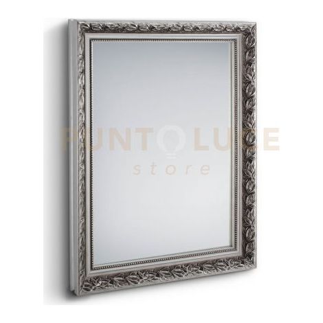 SONJA Specchio rettangolare cornice argentata 55 x 70 cm elegante