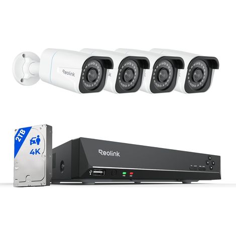 4K Caméra de Surveillance Extérieure, Détection de Personne et Véhicule, Vidéo Surveillance avec 2To NVR et Caméra IP PoE 8MP, 30 Mètres Vision Nocturne avec Audio, RLK8-800B4 (1/5)