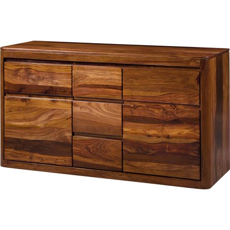 Meuble de salle de bain 145x50x80 en bois de Sheesham noisette laqué TORONTO 312