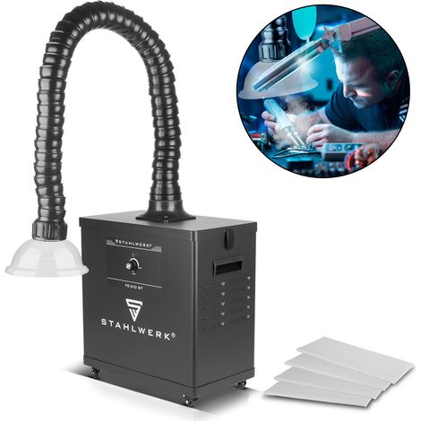 STAHLWERK FE-210 ST Unità di aspirazione fumi con triplo filtro e sistema di aspirazione da 210 W