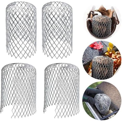 Lot de 6 grilles de protection pour gouttières en aluminium, protège-gouttières en métal, pour maison, avant-toits, tranchées et égouts (1/4)
