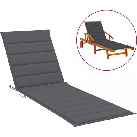 Sonnenliegen-Auflage Anthrazit 200x50x3 cm Oxford-Gewebe vidaXL (1/5)
