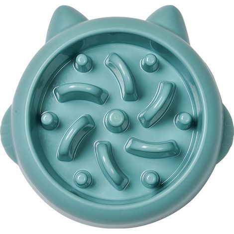 Gamelle anti-glouton pour chien, petite/moyenne taille, motif fleur bleue, gamelle amusante et ludique pour chiot. (1/5)