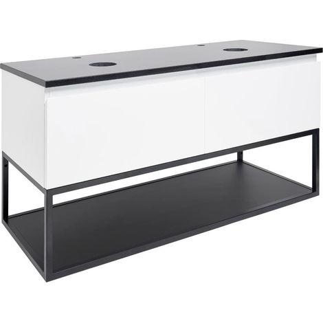 Ensemble meuble avec plan de travail et cadre - SAT - B-Way - 119x30x45 - Blanc