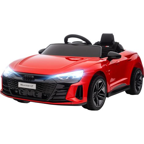 Voiture électrique 12V pour enfants – véhicule électrique avec télécommande pour les parents – vitesse maximale 5 km/h – effets sonores et lumineux – Audi RS E-tron GT rouge