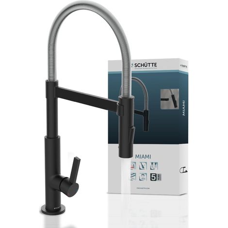 SCHÜTTE Wasserhahn Küche Einhebelmischer Küchenarmatur Spültischarmatur Mischbatterie Spülbecken Rundbogen 2 Strahlarten 79146 (1/5)