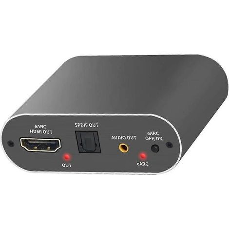 Un répartiteur audio 2.1 canaux compatible HDMI, prenant en charge la résolution 8K 60 Hz, les sorties stéréo optiques et RCA, compatible avec la Switch et les téléviseurs. (1/5)