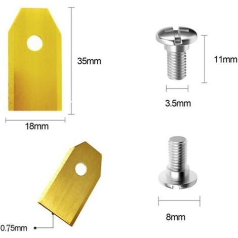Lames de rechange universelles pour tondeuses robotisées, 36 lames de rechange, compatibles avec toutes les tondeuses robotisées Husqvarna Automower, Gardena et Yardforce. (1/2)