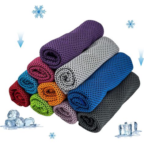 Lot de 10 serviettes rafraîchissantes en microfibre, douces et respirantes pour l'exercice, pour absorber la transpiration.