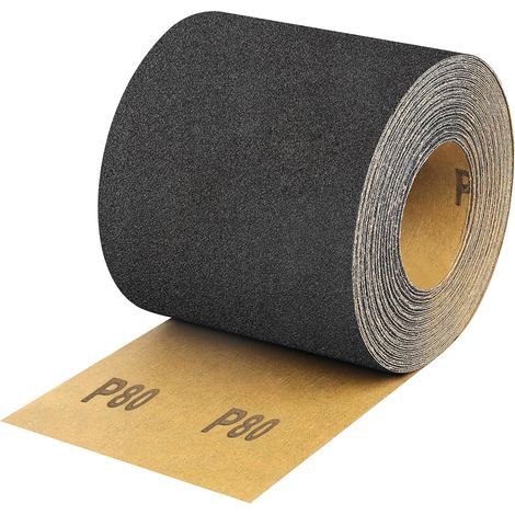 Schleifpapierrolle, Körnung 80, 93 mm x 10 m, Siliziumkarbid-verstärktes Schleifpapier, Nassschleifpapier für Metall und Holz, für Exzenter- und Handschleifer (1/5)