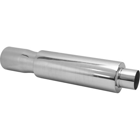 Tuyau d'échappement en acier inoxydable, entrée 2 pouces, sortie 3,5 pouces, silencieux rond à chambre unique universel pour voiture (1/5)