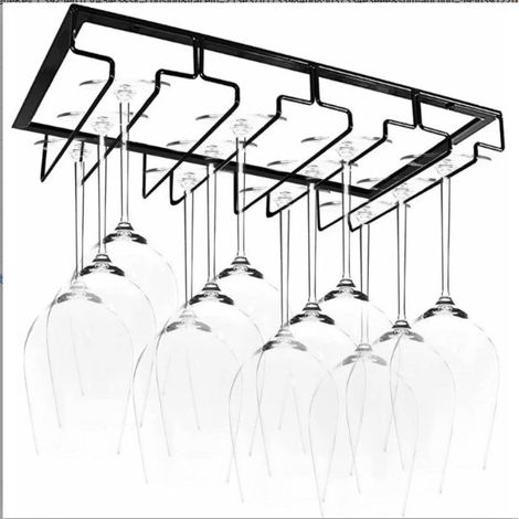1 Porte-verres suspendu, 4 barres, acier, 40x22,5x5,5 cm, pour cuisine, bar, cave (1/5)