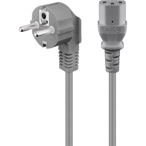 Goobay 50076 cable de transmisión Gris 2 m CEE7/7 IEC C13 (1/2)