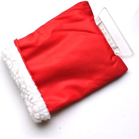 Grattoir à glace avec gant isolé anti-froid, dégivreur pare-brise hiver à intérieur doublé chaud, outil de dégivrage hivernal rouge pour vitres et pare-brise de voiture (1/3)