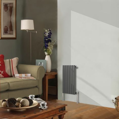 Designer Radiator 600x413mm Single Oval Column Horizontal Anthracite (1/5)