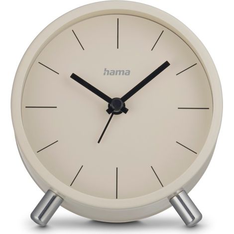 Hama Funkwecker Flores analog ohne Ticken, grau/beige 222229 (1/4)