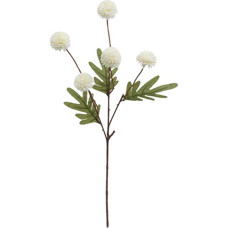 Fleur Artificielle - Boule D’oignon 5 Têtes - Chrysanthème Artificiel - Décoration Intérieure Table Salle De Mariage - Lot De 4 (1/5)