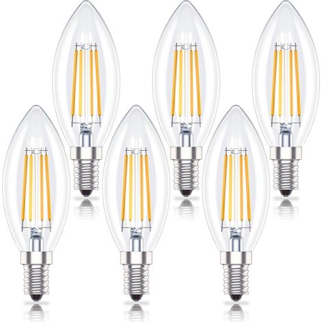 Packung mit 6 dimmbaren E14-LED-Kerzenlampen, 4 W (ersetzt 40 W), warmweiß 2700 K, dimmbar (1/5)