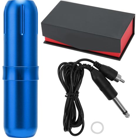 Machine à tatouer rotative bleue en alliage d'aluminium, interface RCA, cordon clip, pour liner et ombrage, outil professionnel. (1/5)