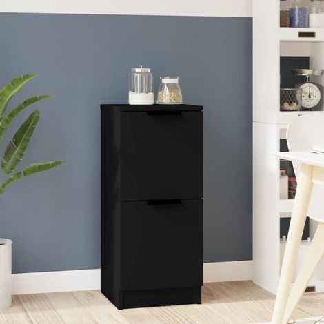 Buffet noir 30x30x70 cm bois d'ingénierie vidaXL