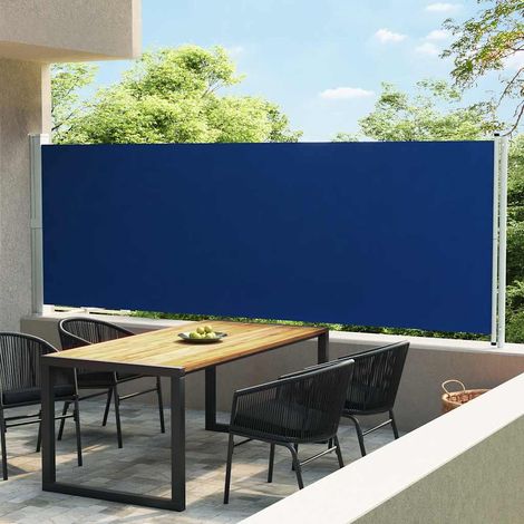 Auvent latéral rétractable de patio-Store banne rétractable de balcon 600x160 cm bleu 206470 (1/5)