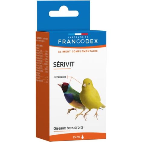 Vitamine Sérivit 15 ml pour oiseaux - Francodex (1/2)