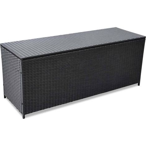Vidaxl – Coffre de jardin en résine tressée 150x50x60 cm – Capacité de charge élevée – Design moderne pour extérieur – Résistant aux intempéries