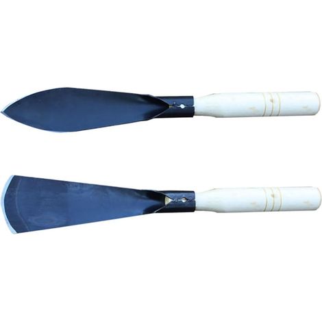 Pelle de Jardin 2 Pièces en Bois et Acier au Manganèse Outil de Plantation de Légumes, Usage Jardinage et Ameublissement du Sol, Robuste, Dureté Élevée (1/5)
