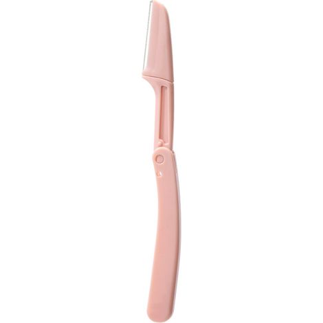 1x Klappbarer Sicherheits-Augenbrauenrasierer mit Anti-Schnitt-Funktion – Präzisionsklinge für Anfänger, Haarentfernungswerkzeug, Gesichtspflege, Make-up – Rosa (1/4)