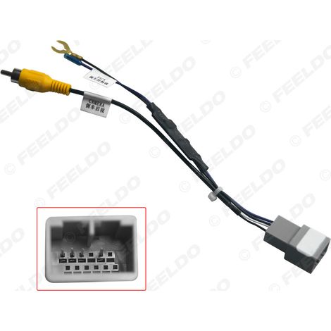 Compatible avec le câble de caméra de recul Honda à 12 broches, le câble de conversion de marche arrière et l'adaptateur de caméra de recul de véhicule avec réduction de tension.