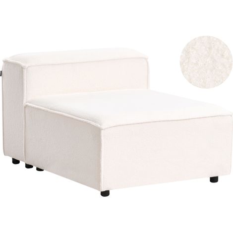Sillón modular sin reposabrazos acolchado tapizado bouclé blanco crema Ardal (1/5)