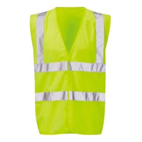 Gilet haute visibilité Jaune RS PRO, taille L avec fermeture Velcro ( Prix pour 1 )