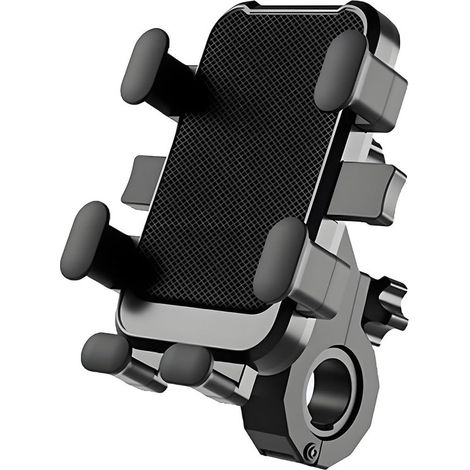 Soporte para teléfono móvil para motocicleta/scooter, clip para teléfono giratorio 360° con amortiguación de vibraciones. (1/5)