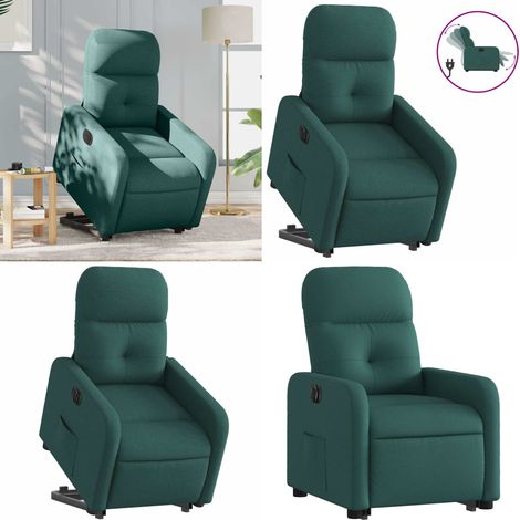 Relaxsessel mit Aufstehhilfe Elektrisch Dunkelgrün Stoff - Elektrostuhl - Relaxsessel - Fernsehsessel - TV-Sessel - Bequeme Sessel - Home & Living