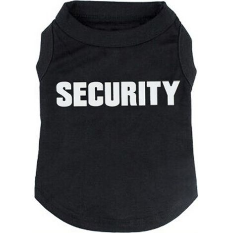 T-shirt Noir pour Chien Vêtement Imprimé Security pour Animaux de Compagnie Vestes et Manteaux Légers pour Chiots (1/4)