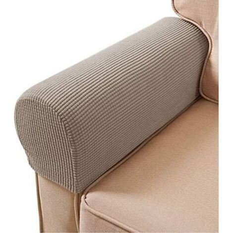 Protège-accoudoirs de canapé pour fauteuils, canapés, antidérapant, 2PCS/Set housses d'accoudoirs en polaire premium extensibles protecteur (1/5)