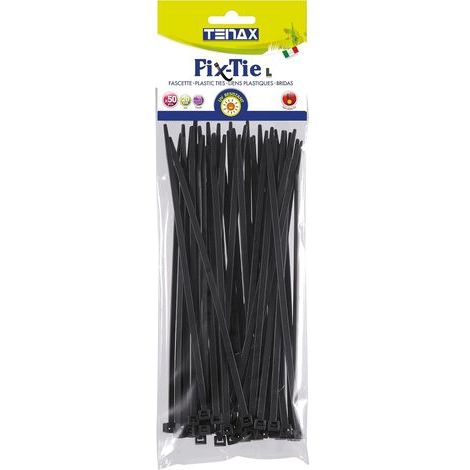 50 - Attache Plastique - Serre-câble Jardin - Fixation Filets Clôtures Haies - Résistant UV Intempéries - Noir - 20x0,48cm (1/3)