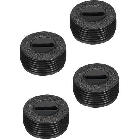 Capuchon de Porte-Balais en Plastique pour Moteur Électrique, Filetage Noir, Diamètre Extérieur de 16 mm/0,63 pouce, Hauteur de 8 mm/0,31 pouce, Lot de 4 (1/5)