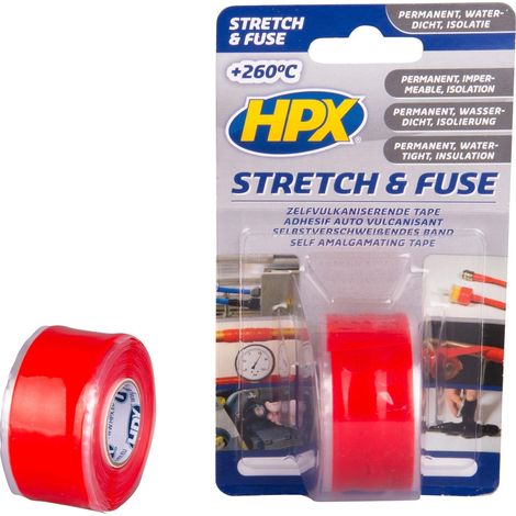 RUBAN VULCANISANT STRETCH & FUSE - ROUGE 25MM X 3M HPX
