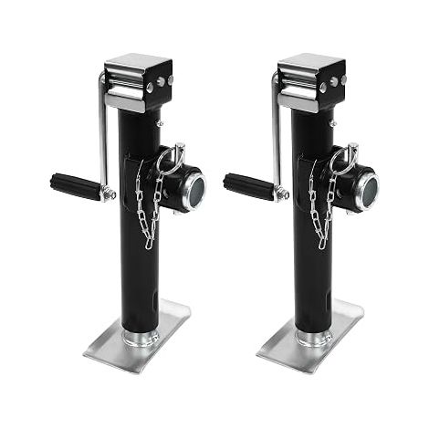 2 pièces de supports de remorque Ensemble de supports de remorque, support pivotant avec manivelle pour la sécurisation des charges et le transport pour voiture, camion, remorque, camping-car (1/5)