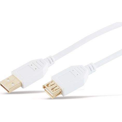 S-IMPULS USB2.0-Verlängerungskabel, A/A, 3 m, vergoldet