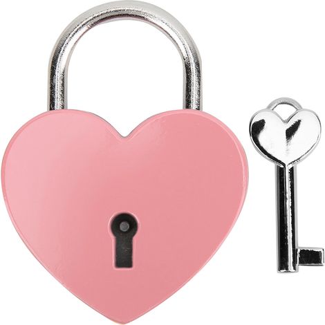 Cadenas Cœur Métallique Coloré 45x59mm avec Clé - Fournitures Créatives Maison (1/5)