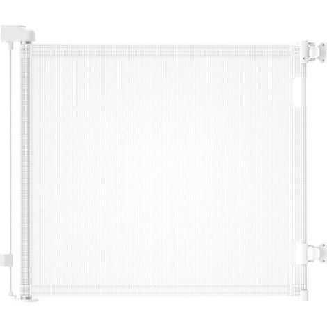 Barriere de Securite Enfant bebe Extensible Retractable 0-140cm - Barrière Escalier Enfant et Chien pour Intérieur/Extérieur, Couloirs(Blanc) (1/5)