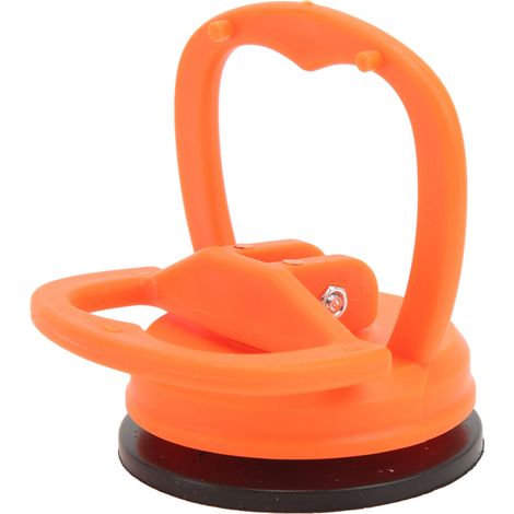 Ortviai 4x Détartreur d'Amortissoirs Automobiles en Caoutchouc ABS, Ventouse Puissante pour Réparation de Bosselures sur Vitres et Carrelage – Orange (1/5)