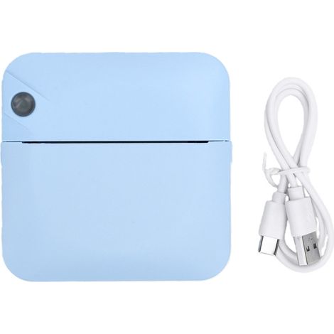 Mini imprimante thermique Bluetooth sans encre, portable et étiqueteuse de poche avec application pour photos et notes (bleue). (1/5)