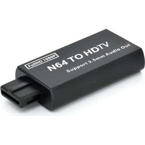 Adaptateur convertisseur console de jeu vers HDMI compatible N64/SNES/NGC avec sortie 3,5 mm 1 pour 64 HDMI compatible adaptateur compatible HDMI pour n64/snes/ngc pour n64 vers HDMI
