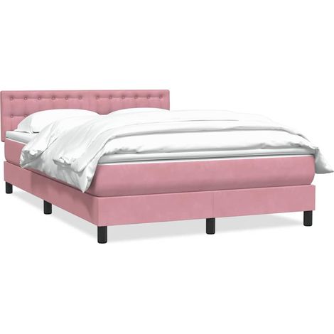 Maison Exclusive - Giroletto a Molle con Materasso Rosa 140x210 cm in Velluto