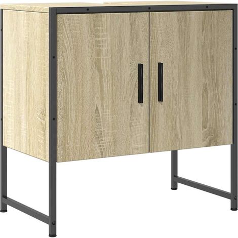 Armoire lavabo de salle de bain chêne sonoma 60x33x60 cm