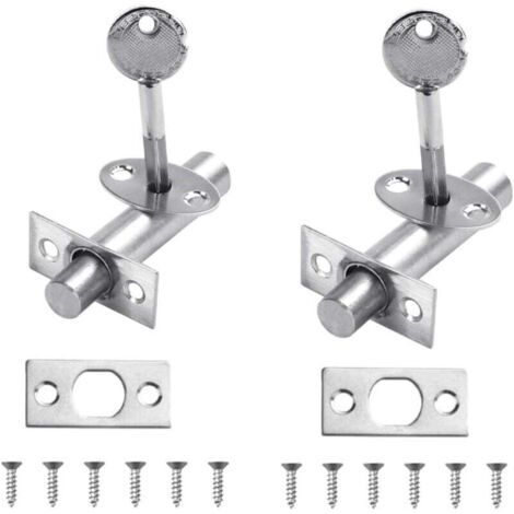 Lot de 2 cadenas de sécurité en acier inoxydable avec clé en forme d'étoile - Cadenas tubulaire antivol pour la maison et le restaurant (1/4)