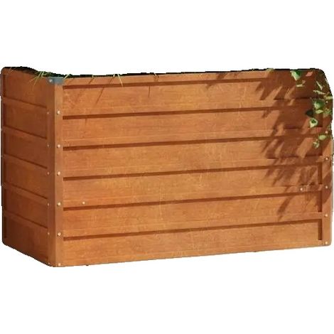 Bac de jardin, jardinière surélevée, acier corten résistant à la rouille, Brun (1/2)